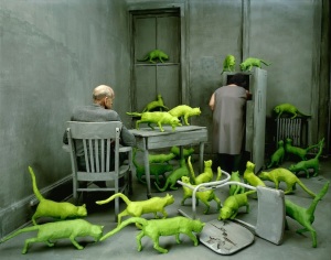 Sandy Skoglund, Radioactive Cats, 1980. image source: http://www.mymodernmet.com/profiles/blogs/incredibly-elaborate-non-photoshopped-scenes